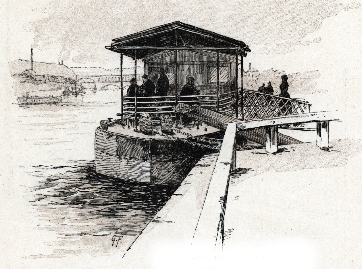 Embarcadero dei Bateaux-Mouches sulla Senna, Parigi da Gustave Fraipont