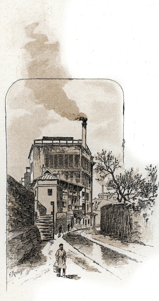 Veduta del fiume Bievre a Parigi da Gustave Fraipont