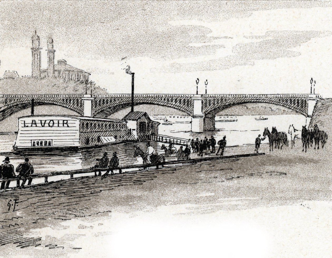Veduta del ponte Grenelle a Parigi da Gustave Fraipont
