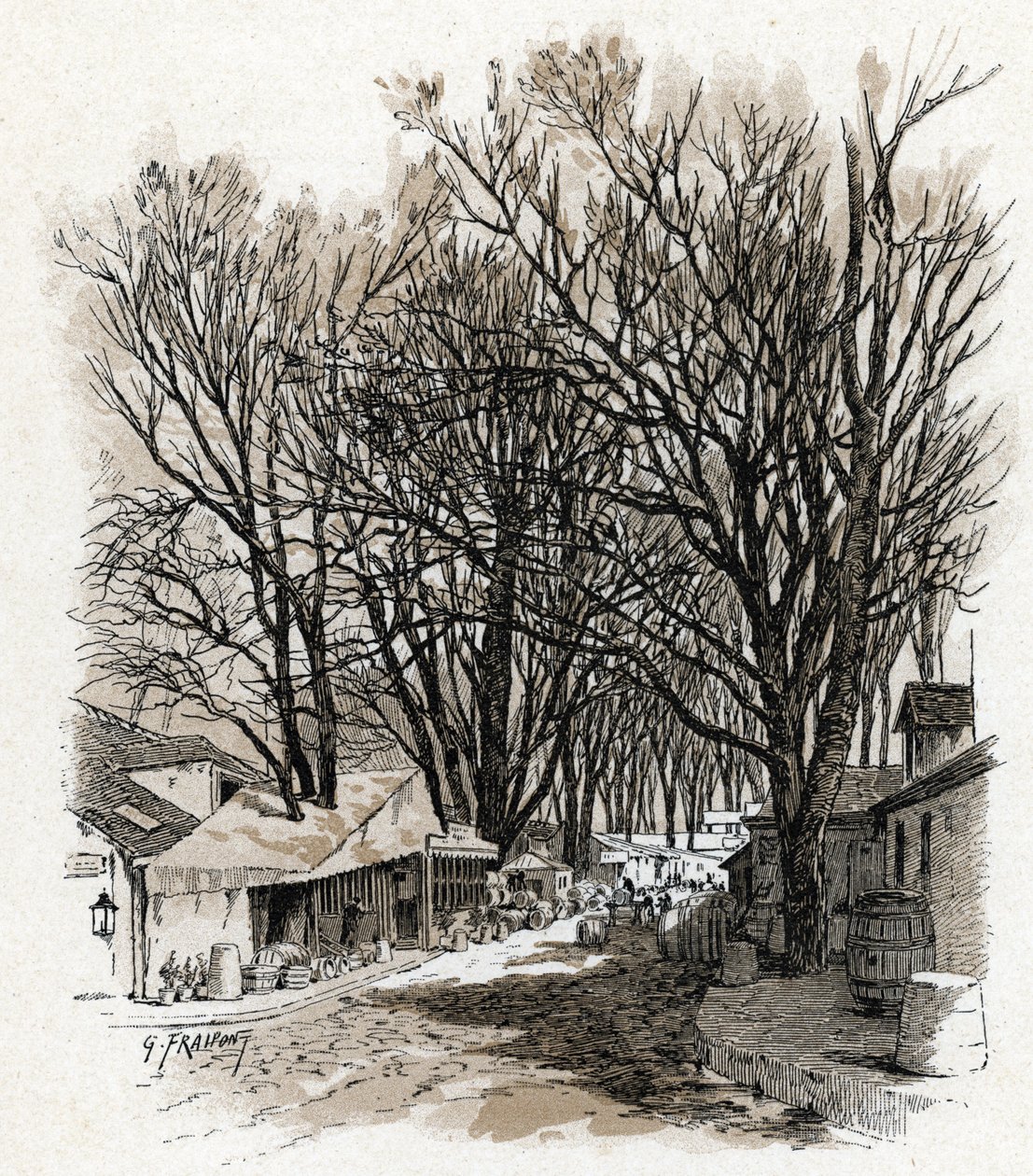 Veduta del nuovo magazzino di rue Léopold, Bercy, Parigi da Gustave Fraipont