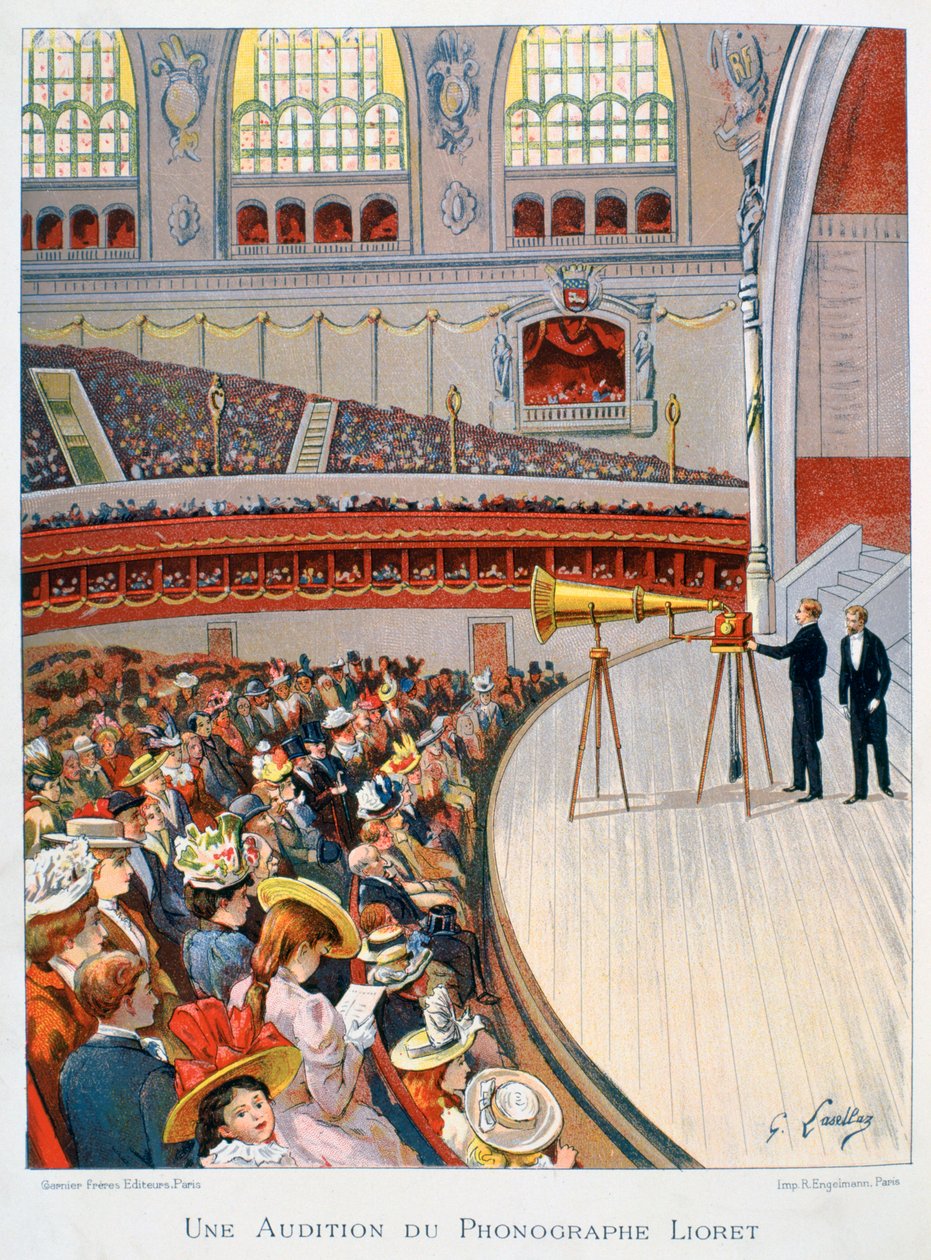 Fonografo o grammofono in mostra da Gustave Francois Lasellaz