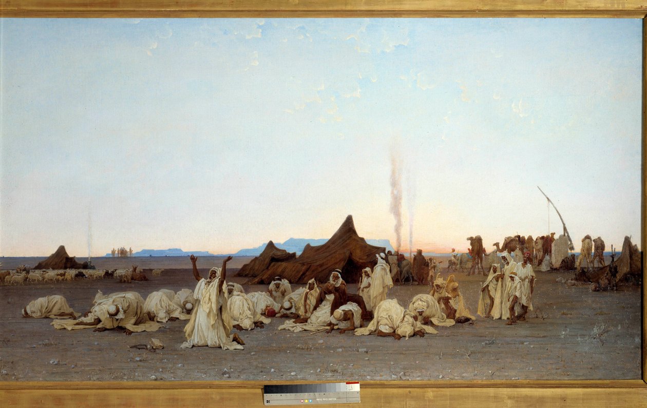 Preghiera serale nel deserto del Sahara (dettaglio) da Gustave Guillaumet
