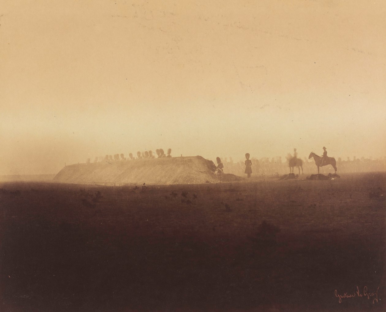 Manovre di cavalleria, campo di Châlons, 1857 (foto) da Gustave Le Gray