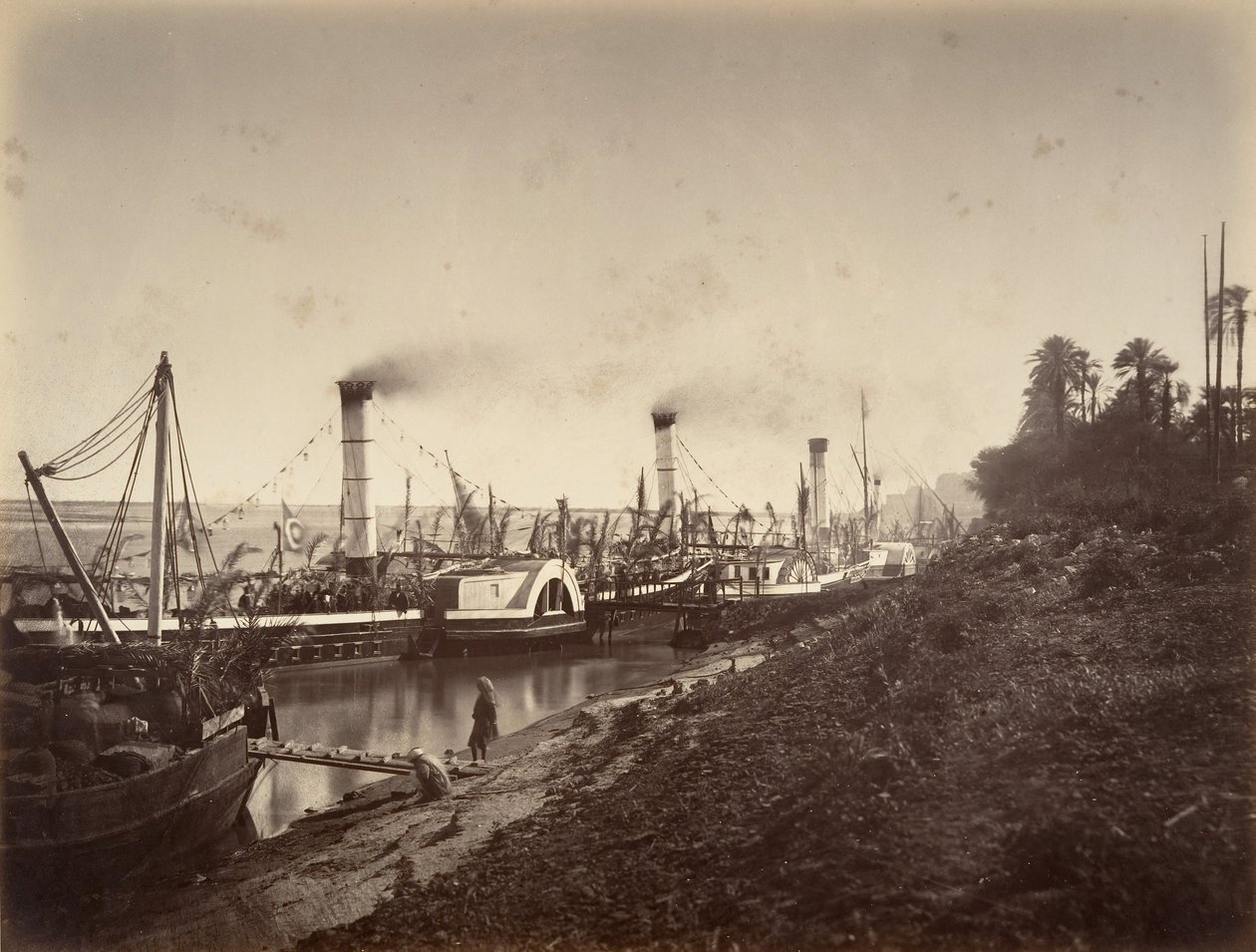Fête de S. A. Ismaïl Pacha a bordo delle barche di LL. A A. i principi, gennaio 1867, 1867 da Gustave Le Gray