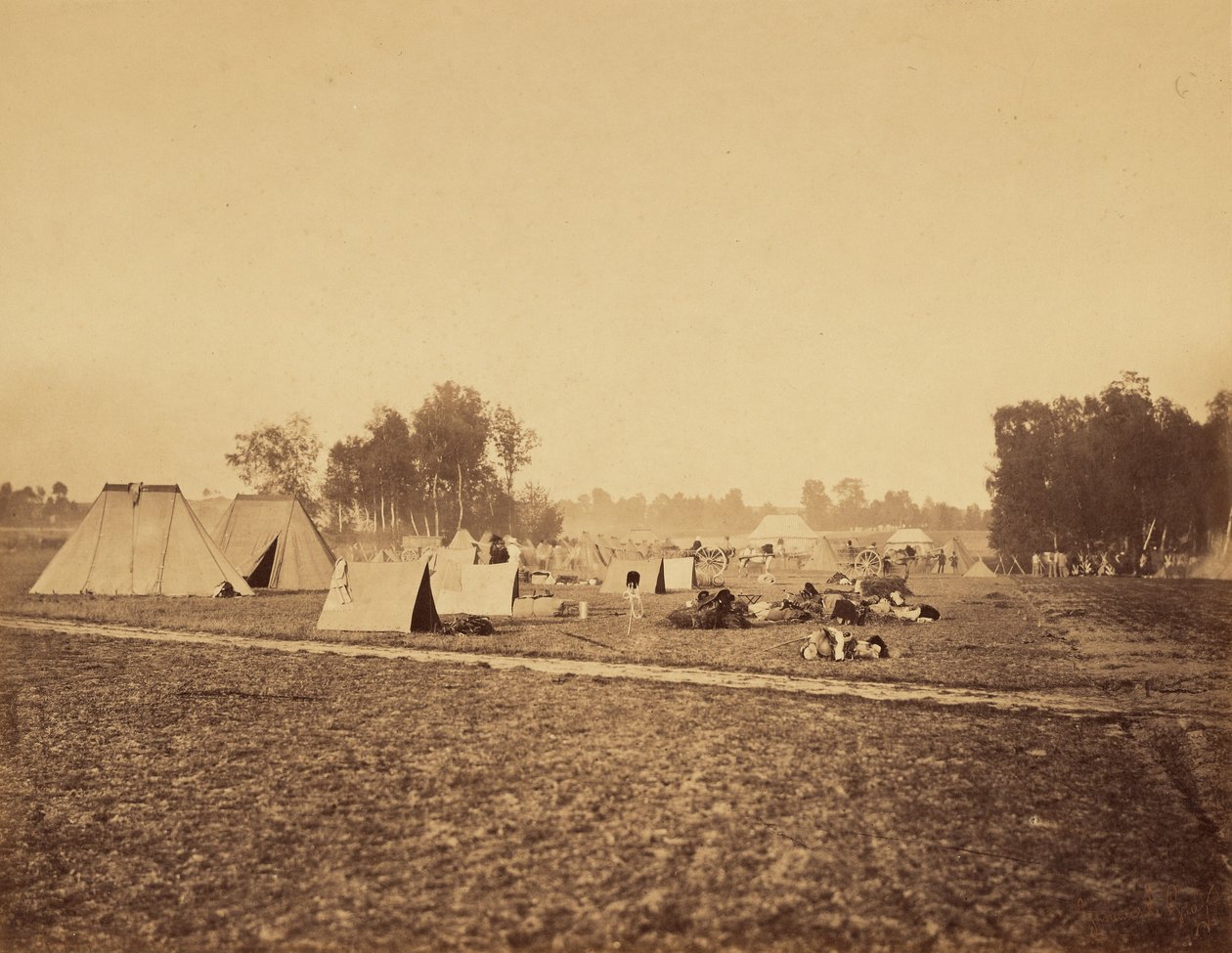 [Tende e attrezzature militari, Campo di Chalons] da Gustave Le Gray