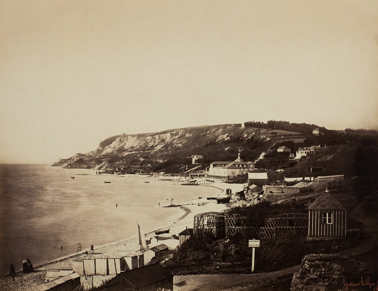 La spiaggia di Sainte-Adresse, con i bagni Dumont da Gustave Le Gray