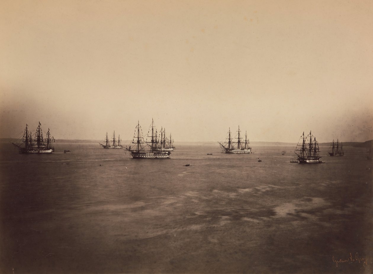 Le flotte francese e inglese, Cherbourg, agosto 1858 da Gustave Le Gray