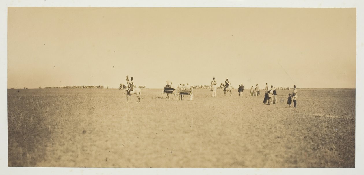 Senza titolo [visitatori che osservano manovre militari] da Gustave Le Gray