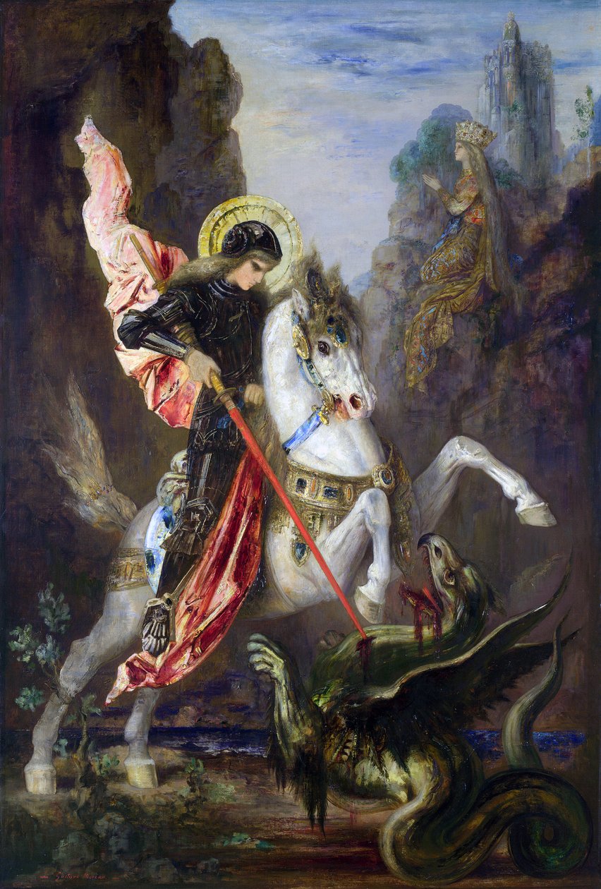 Francese:  Saint-Georges e il drago San Giorgio e il drago da Gustave Moreau