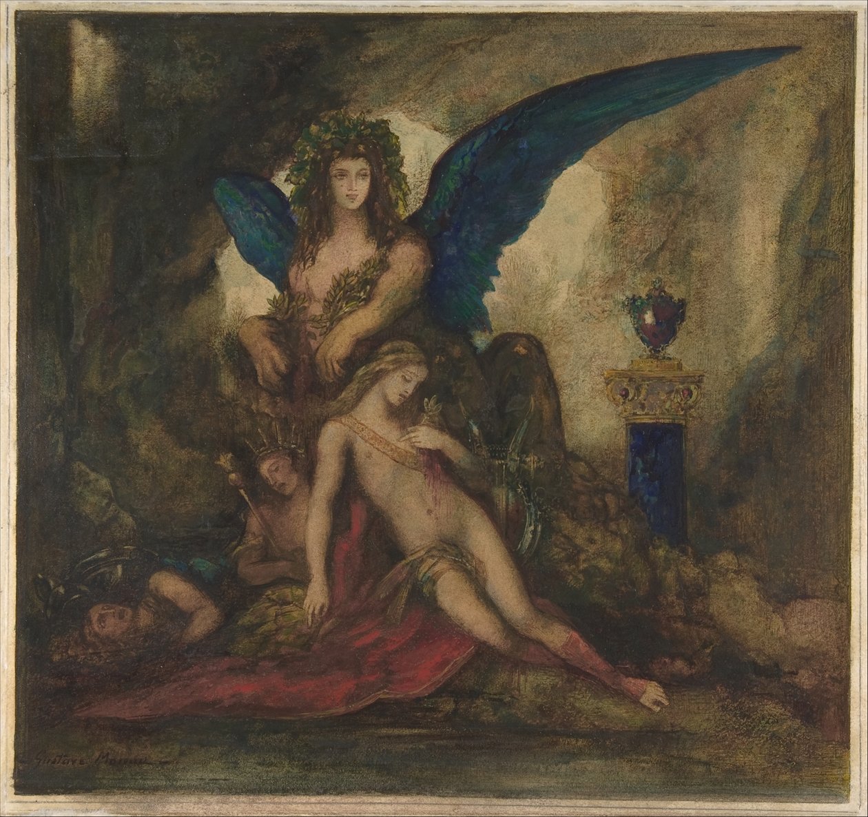 La sfinge nella grotta (il poeta, il re e il guerriero) da Gustave Moreau