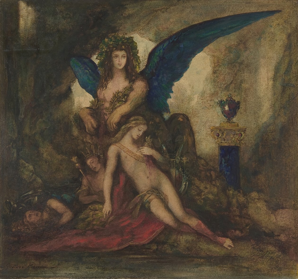 Sfinge in una grotta Poeta, Re e Guerriero, 1840-98 da Gustave Moreau