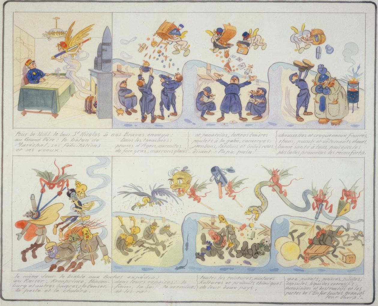 Prima guerra mondiale / Natale 1916 / caricatura francese da Gustave Wendt