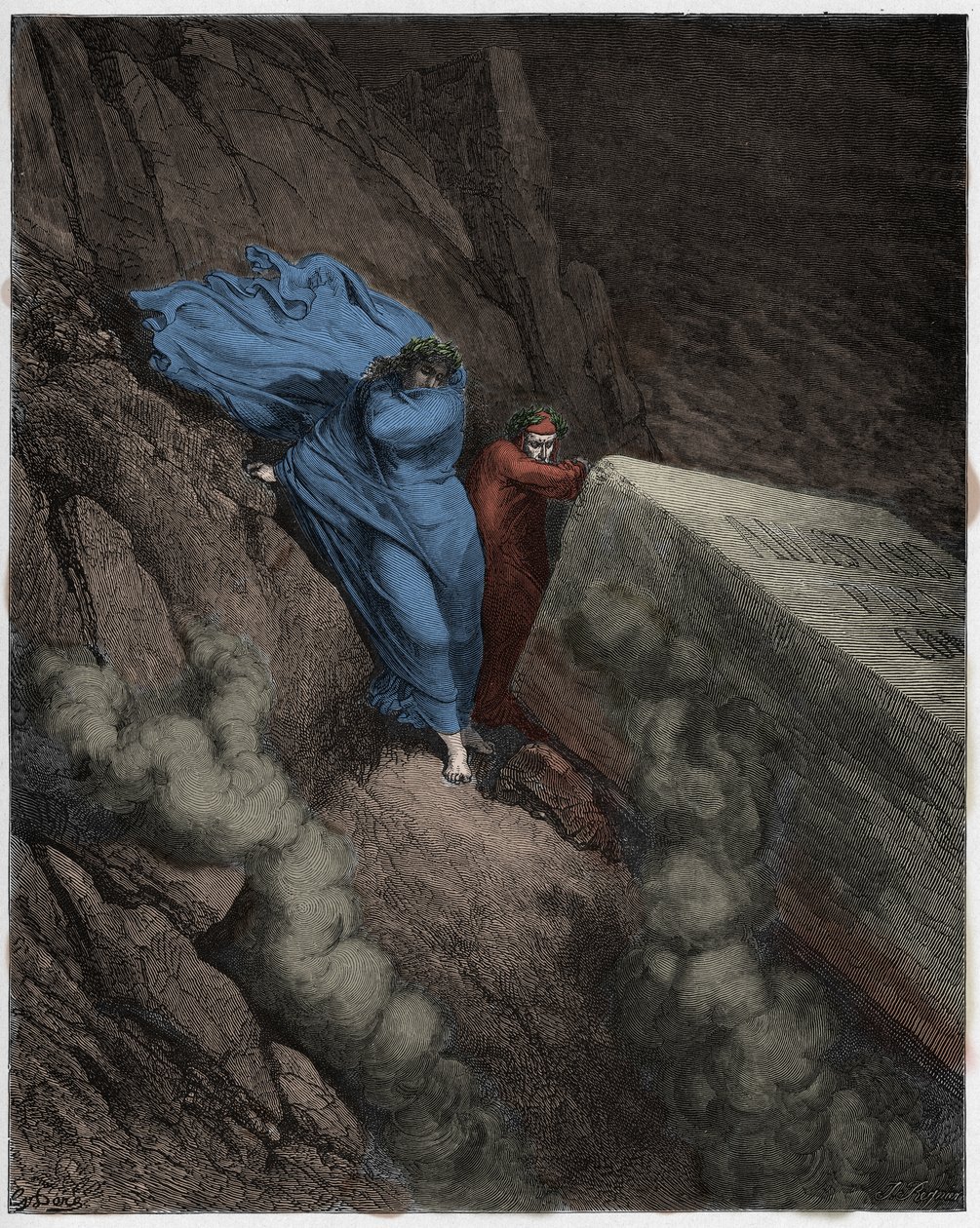 Inferno, Canto 11: La tomba ardente di Papa Anastasio II, illustrazione dalla Divina Commedia di Dante Alighieri, 1885 da Gustave after Dore