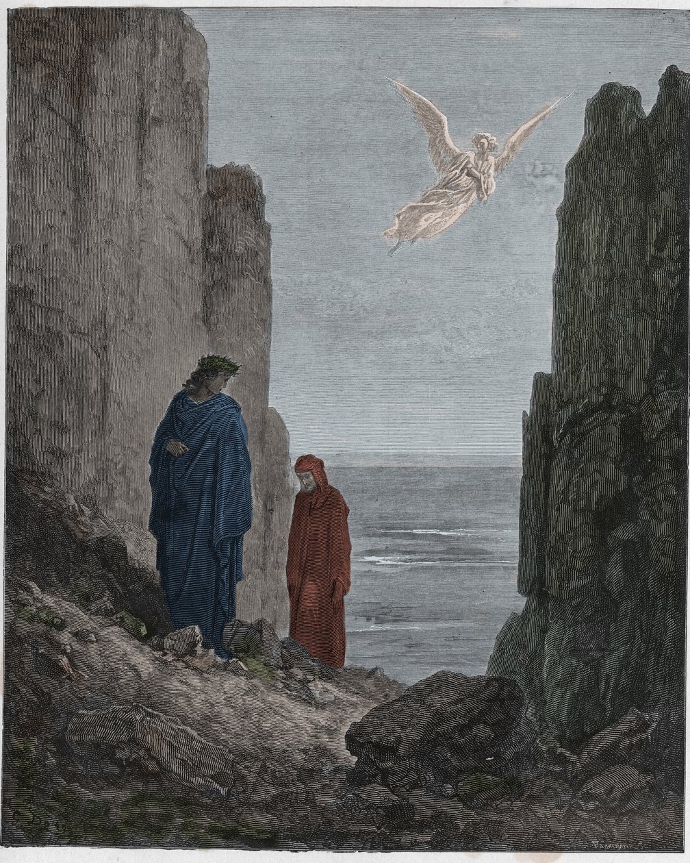 Purgatorio, Canto 19: I poeti ascendono al quinto cerchio, illustrazione dalla Divina Commedia di Dante Alighieri, 1885 da Gustave after Dore