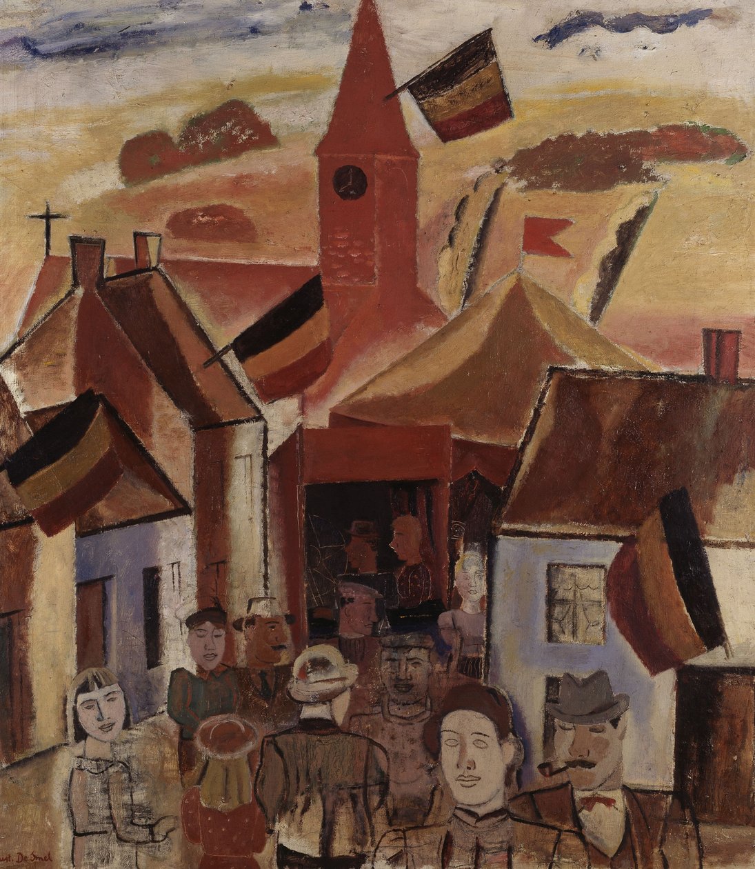 Fiera di paese, 1930 circa (olio su tela) da Gustave de Smet