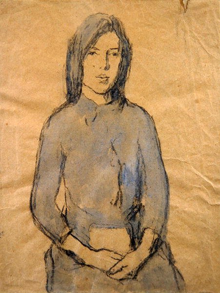 Ragazza, mani appoggiate in grembo da Gwen John