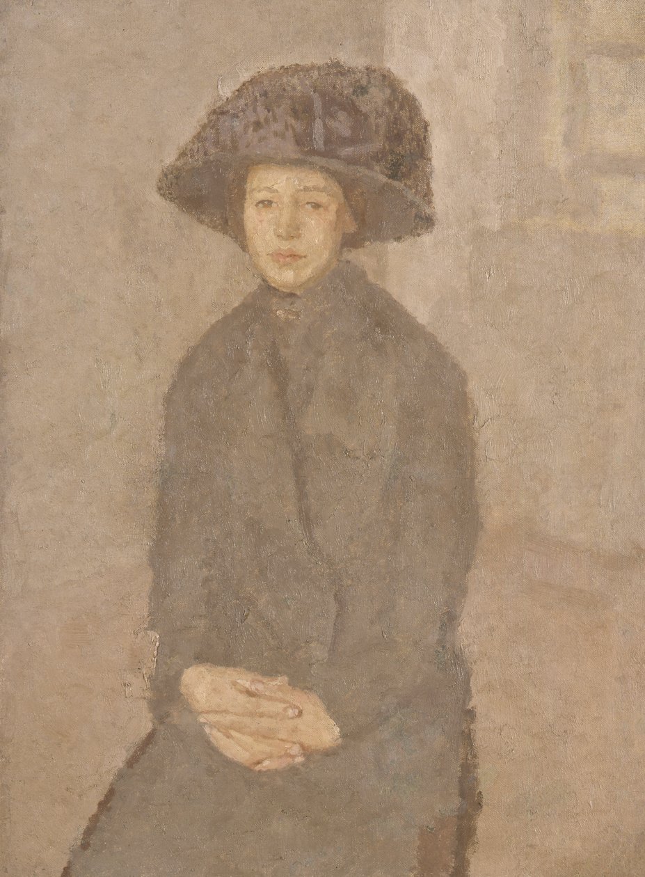Giovane donna con un grande cappello, c.1917-25 da Gwen John
