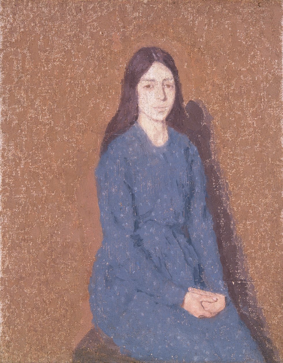 Ragazza in un vestito blu, 1900-1935 da Gwendolen Mary John