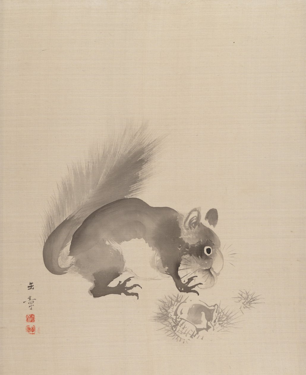 Scoiattolo che mangia castagne, 1887-92 da Gyokusho Kawabata