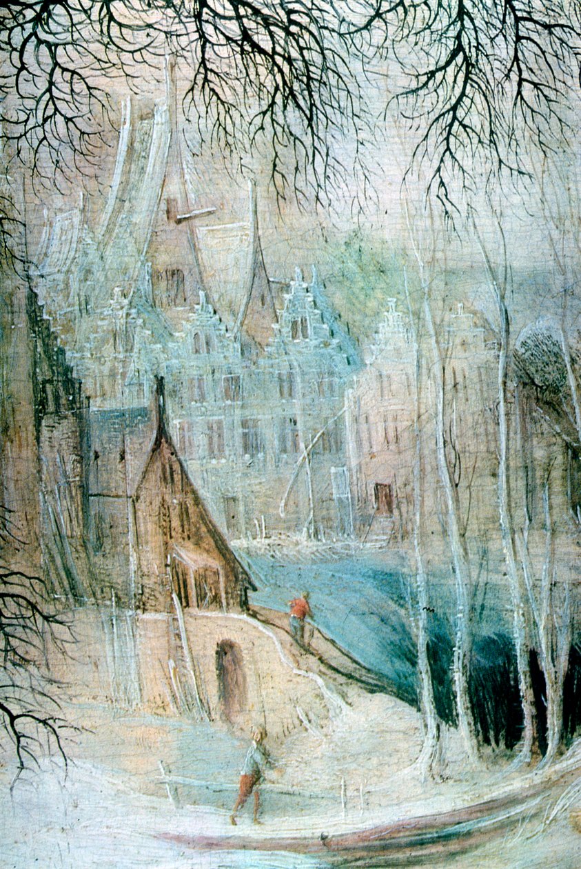 Paesaggio Invernale con un Taglialegna (dettaglio) da Gysbrecht Leytens
