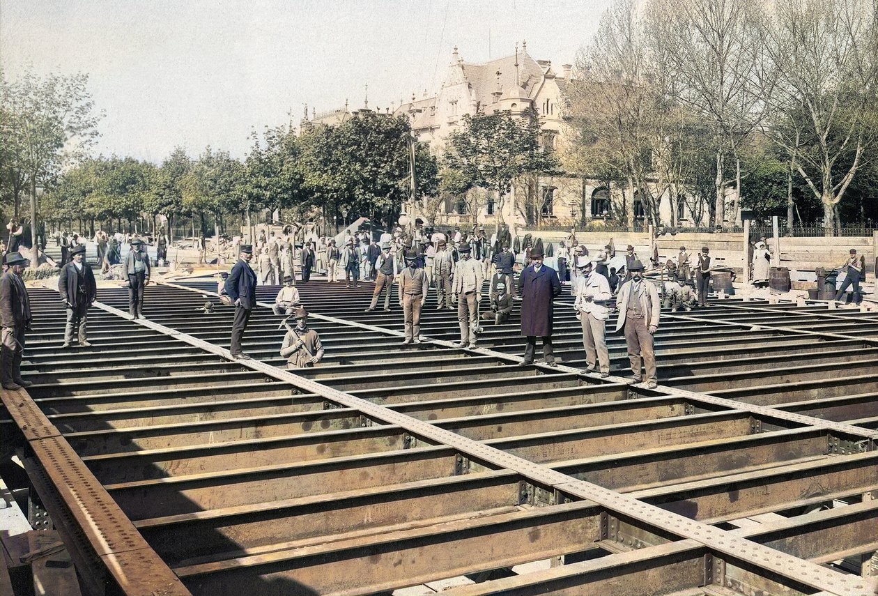 1896-17 ferrovia Arena strada Klösz György 2 (a colori) da György Klösz
