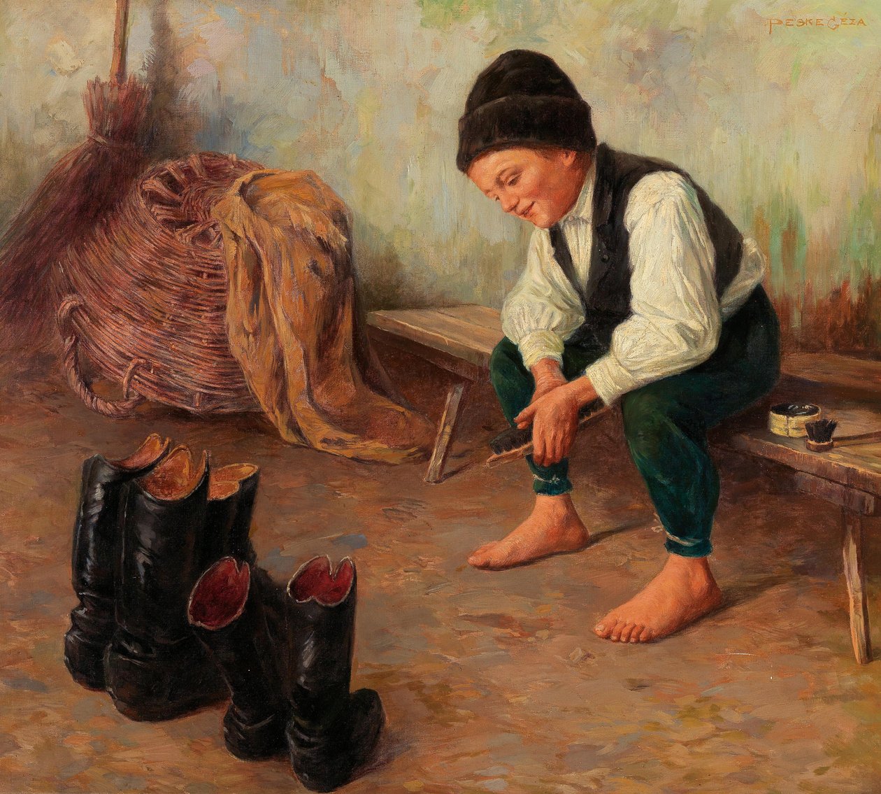 Il pulitore di scarpe da Géza Peske