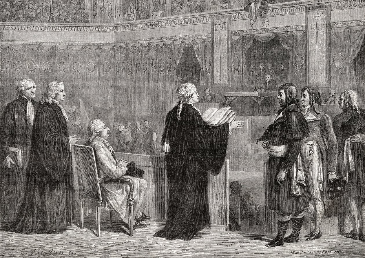 Re Luigi XVI davanti alla Convenzione, 26 settembre 1792 da H. de la Charlerie