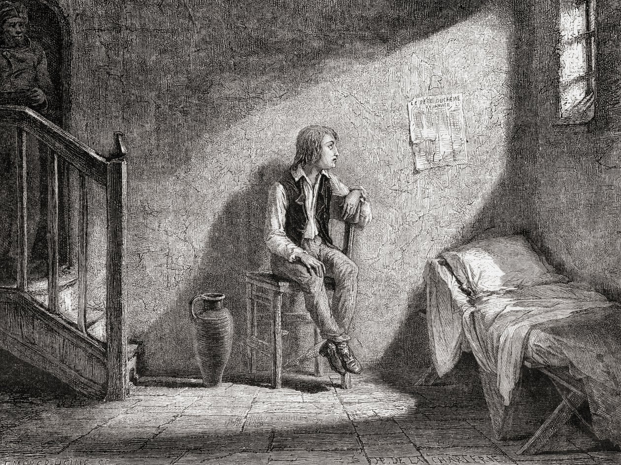 Il Delfino in cattività nel 1792, inciso da Theodor Meyer-Heine da H. de la Charlerie
