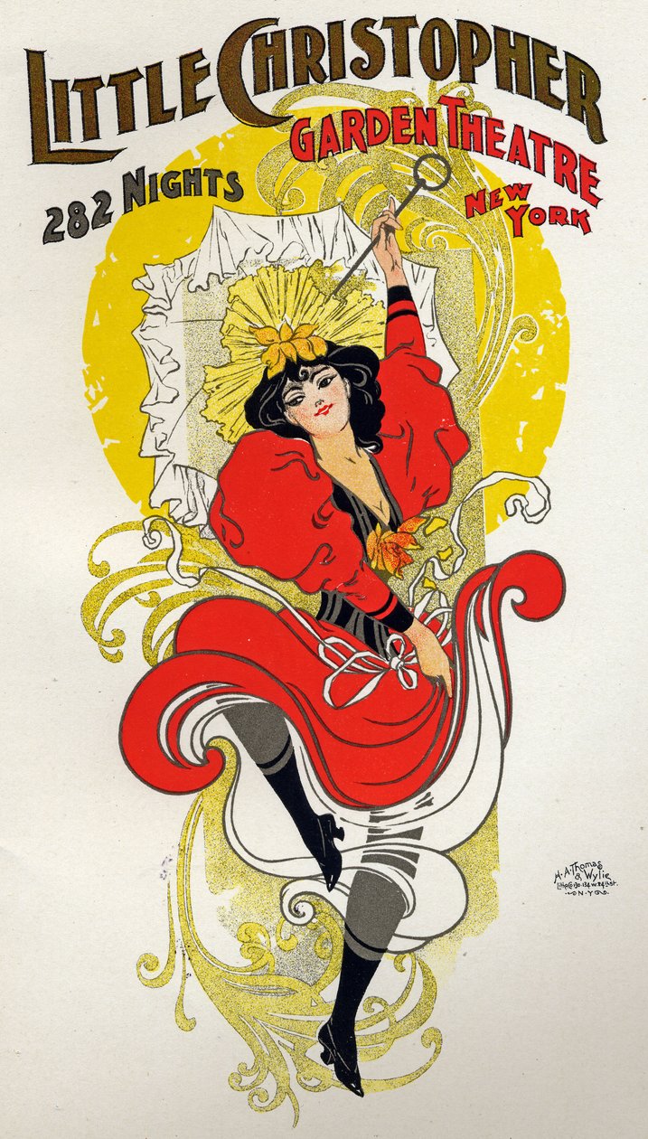 Donna che balla il cancan. Little Christopher Theatre, New York da H.A. Thomas