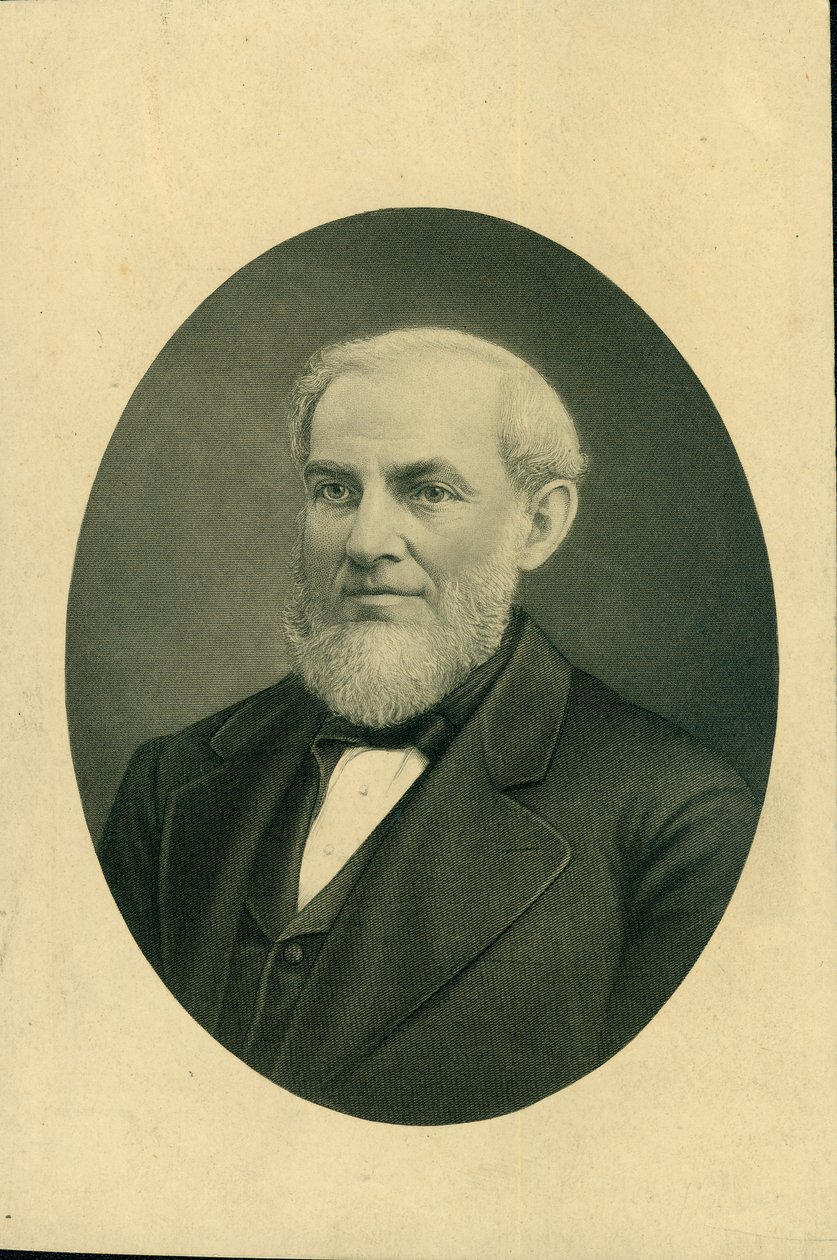Ritratto busto di Giles Franklin Filley con abito e gilet, girato a sinistra da H.B. Hall and Sons