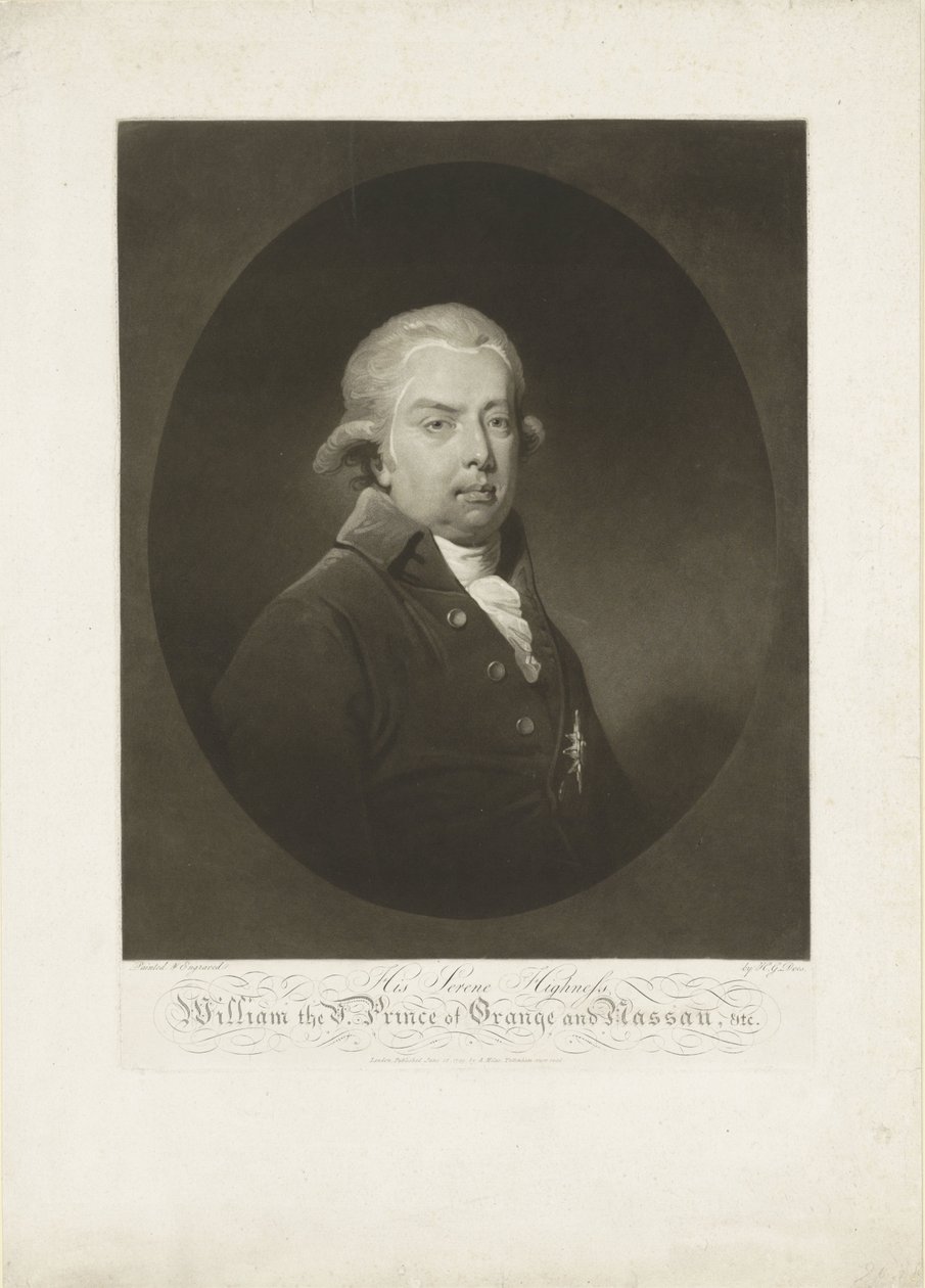 Ritratto di Guglielmo V, principe di Orange-Nassau da H.G. Does