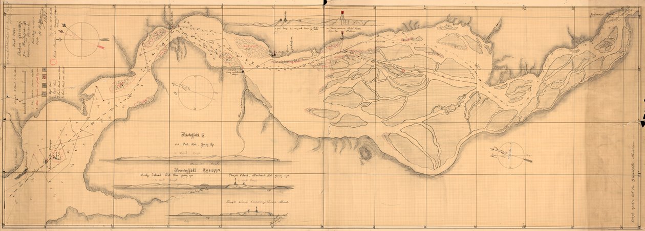 Mappa del fiume Jenisej | H.H. Hansen | Stampa d'arte