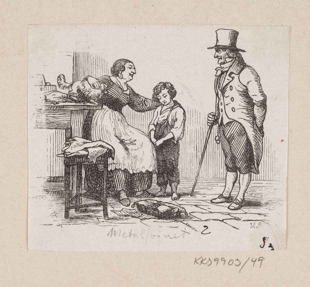 Illustrazione per "Il porcellino di metallo" in H.C. Andersen, "Fiabe e Storie", Volume 1 da H.P. Hansen