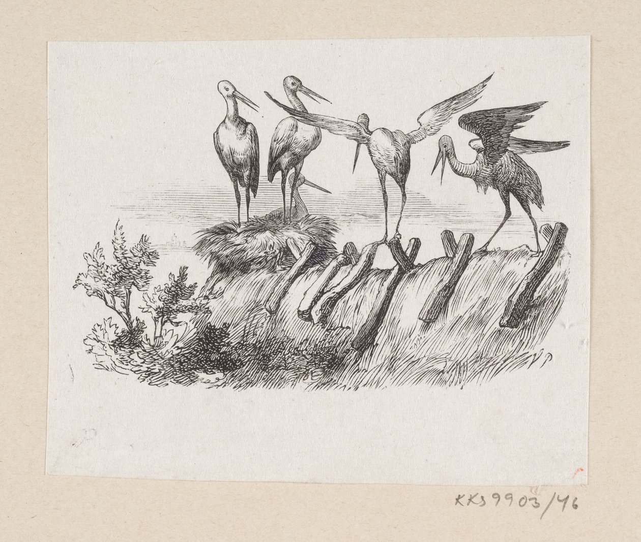 Illustrazione per "Le Cicogne" in H.C. Andersen, "Fiabe e Storie", Volume 1 da H.P. Hansen