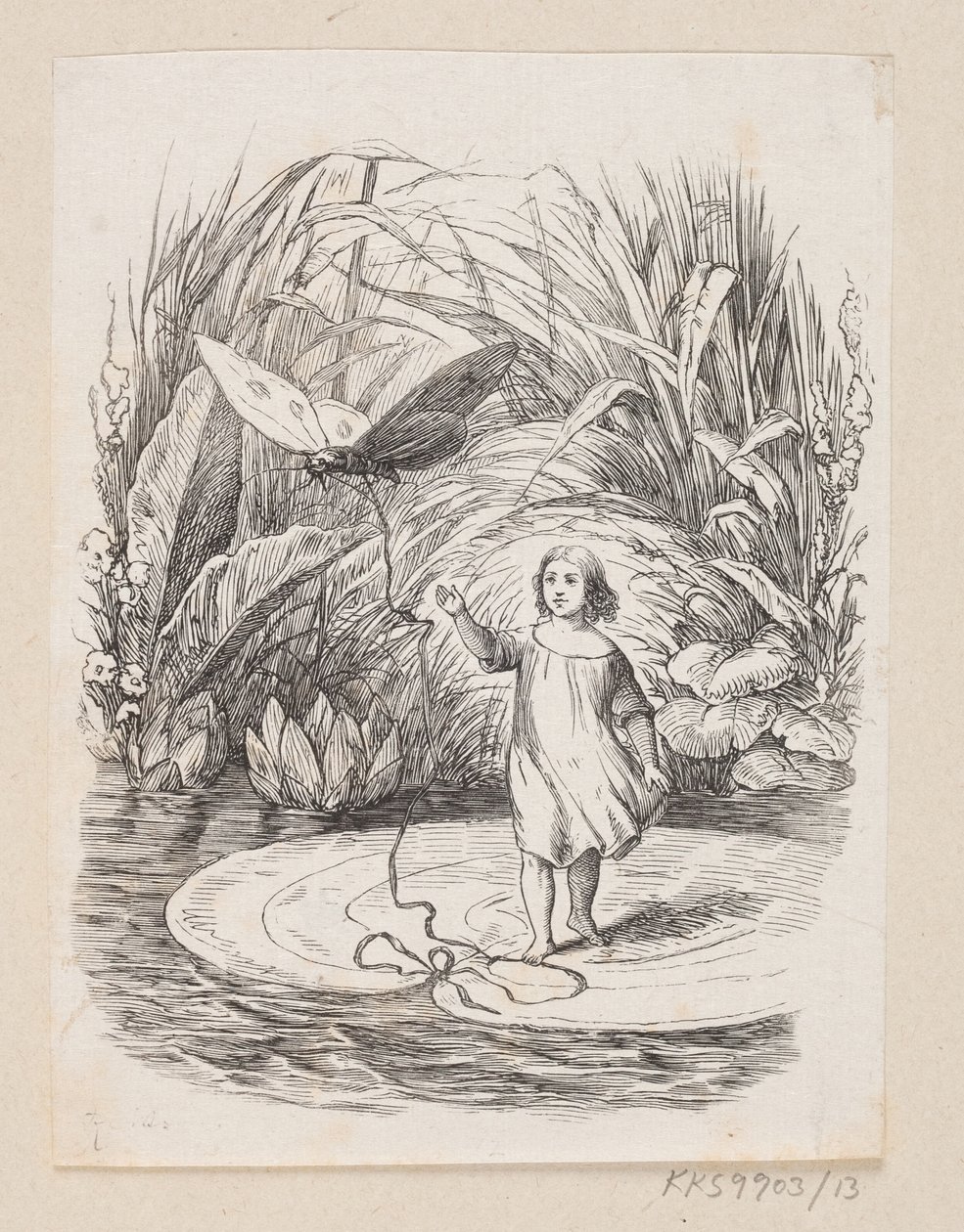 Illustrazione per "Tommelise" in H.C. Andersen, "Fiabe e Storie", Volume 1 da H.P. Hansen