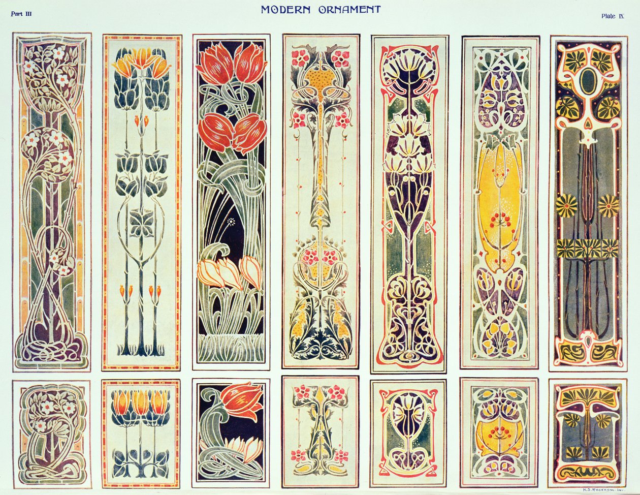 Selezione di disegni di pannelli, tavola IX da 