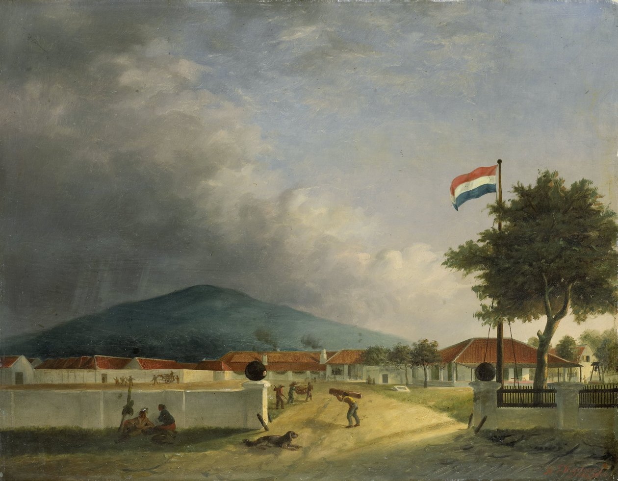 La fabbrica di zucchero Kedawong vicino a Pasuruan, Giava da H.Th. Hesselaar