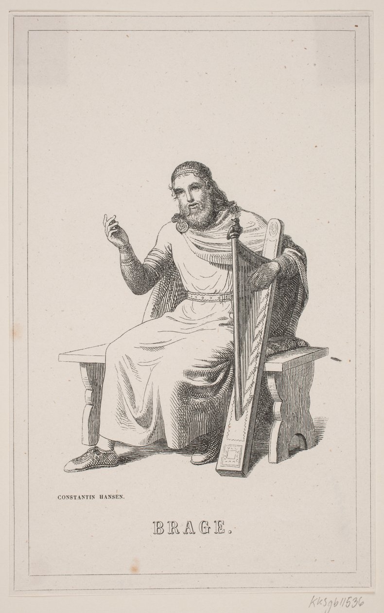 Brage. Illustrazione per la storia della Danimarca di Fabricius 1, 128. da H. C. Henneberg