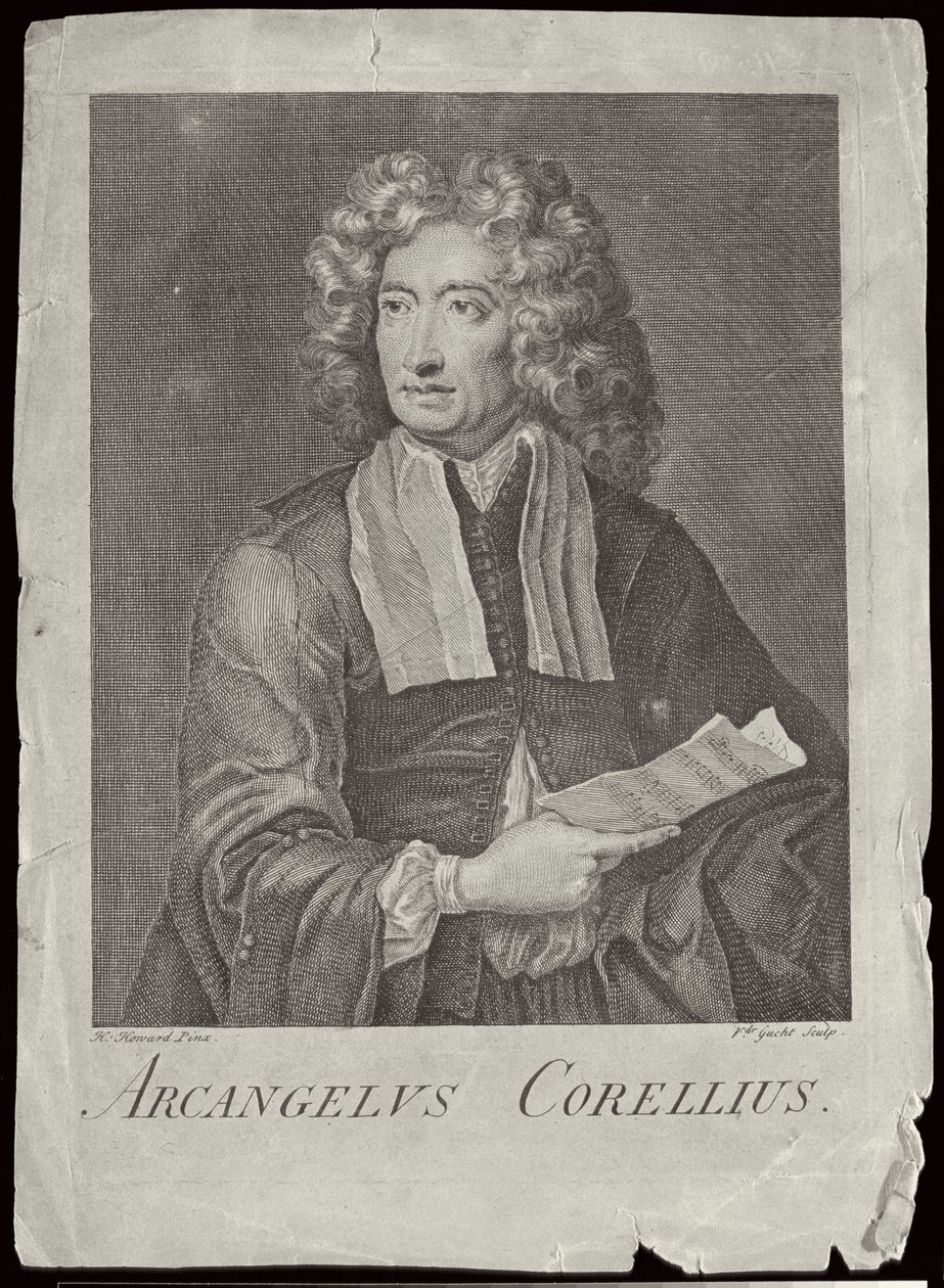 Arcangelo Corelli (1653-1713) inciso da Van der Gucht da H. Howard