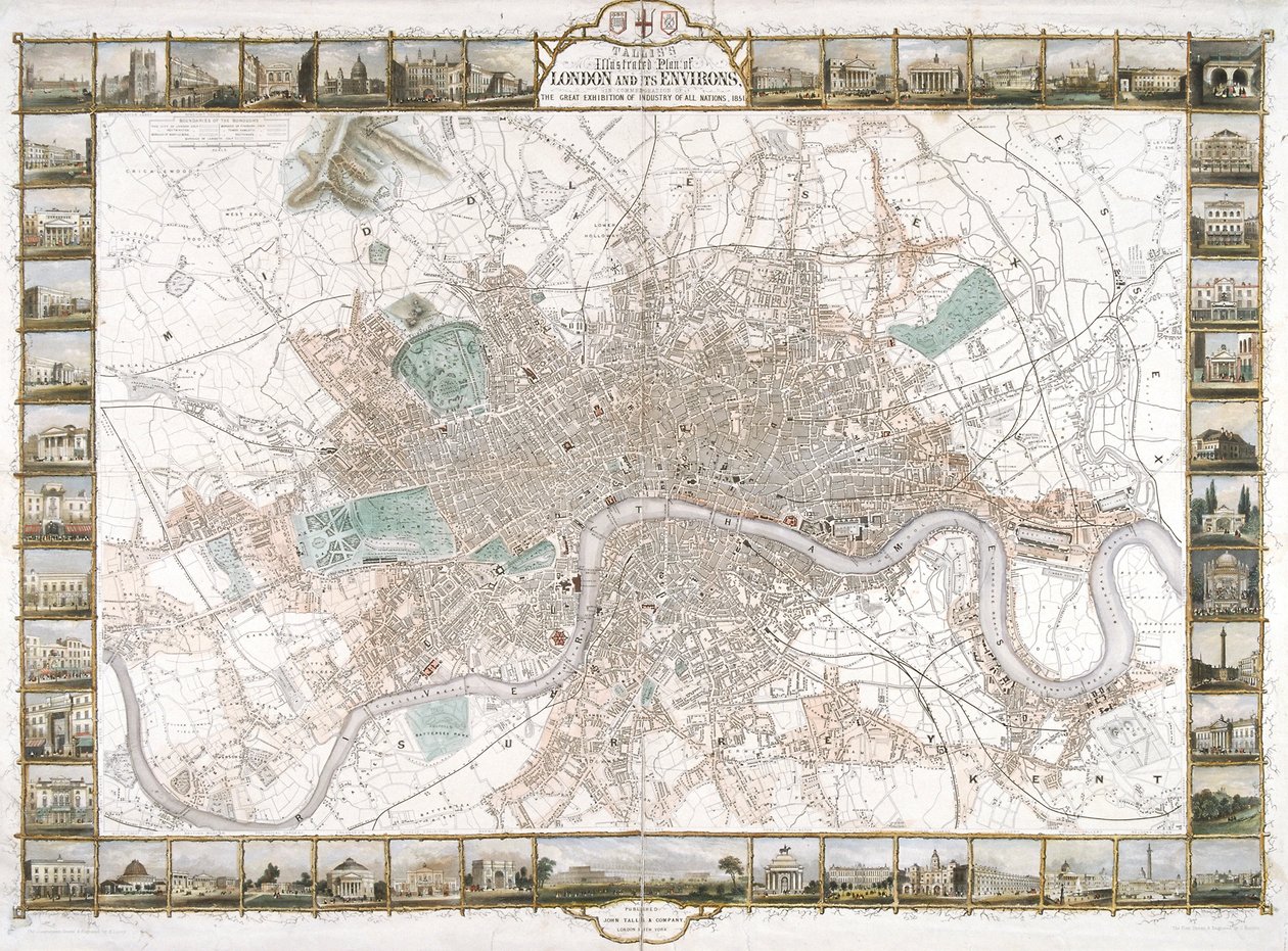 Mappa di Londra da H Lacey