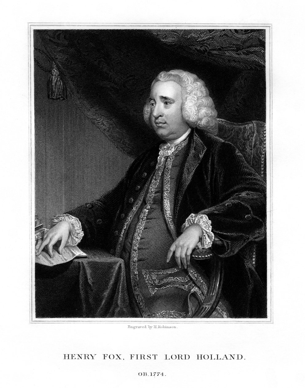 Henry Fox, 1° Barone Holland, statista Whig, 1832 da H. Robinson