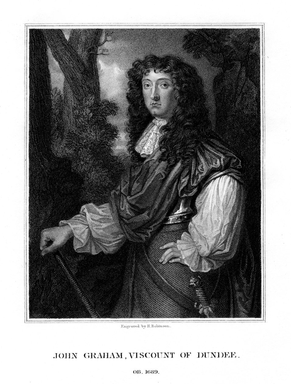 John Graham di Claverhouse, 1° Visconte Dundee, comandante giacobita scozzese, 1829 da H. Robinson