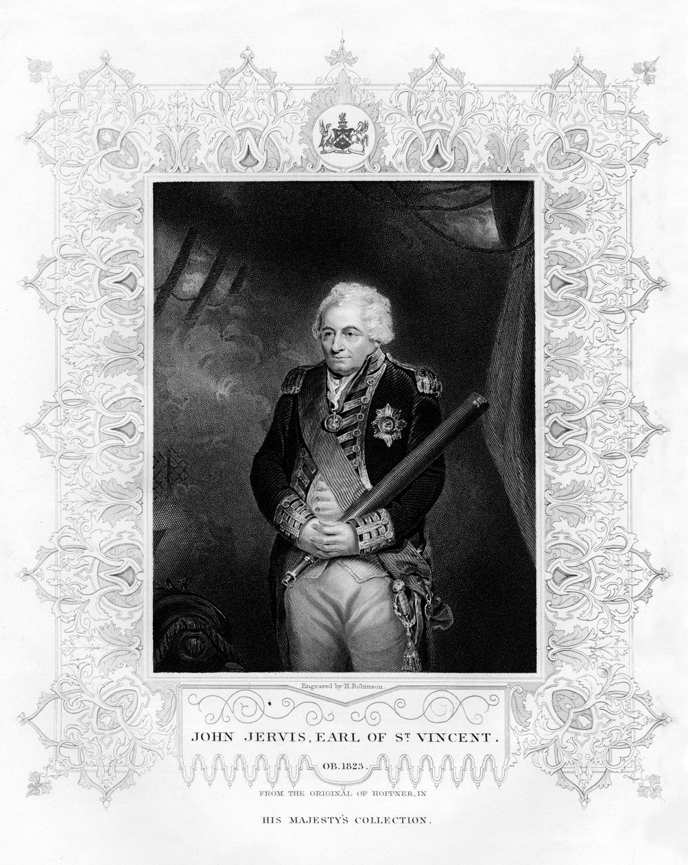 John Jervis, 1° Conte di St Vincent, Ammiraglio della Royal Navy, XIX secolo da H. Robinson