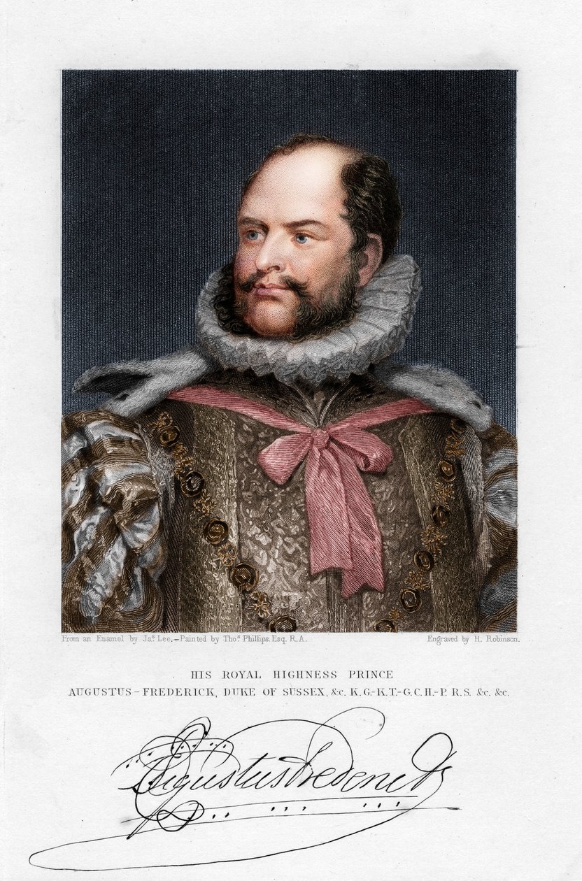 Principe Augusto Federico, Duca di Sussex, XIX secolo da H. Robinson
