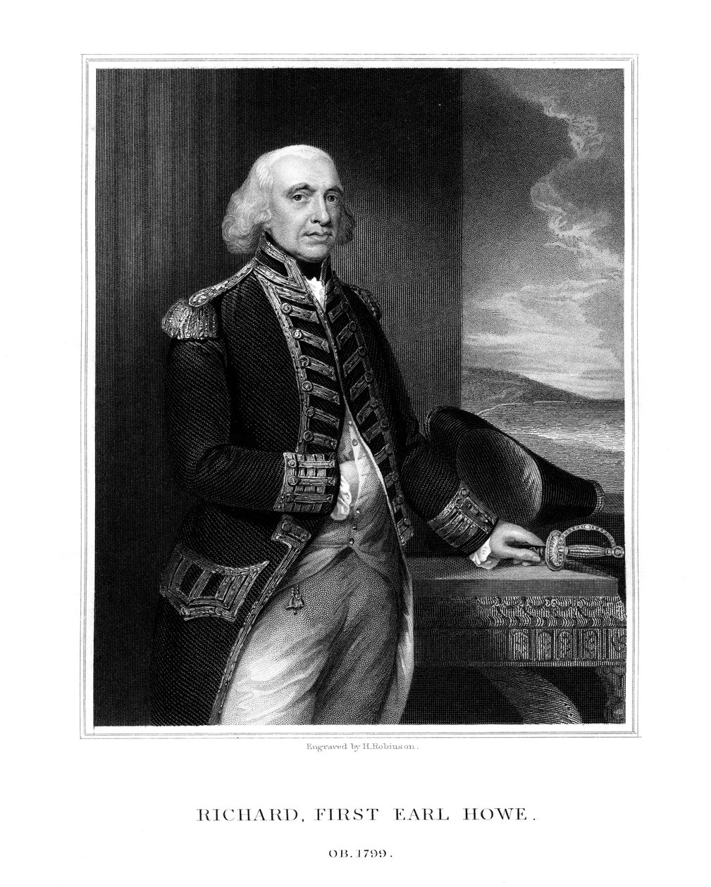Richard Howe, 1° Conte Howe, ammiraglio britannico, 1832 da H. Robinson