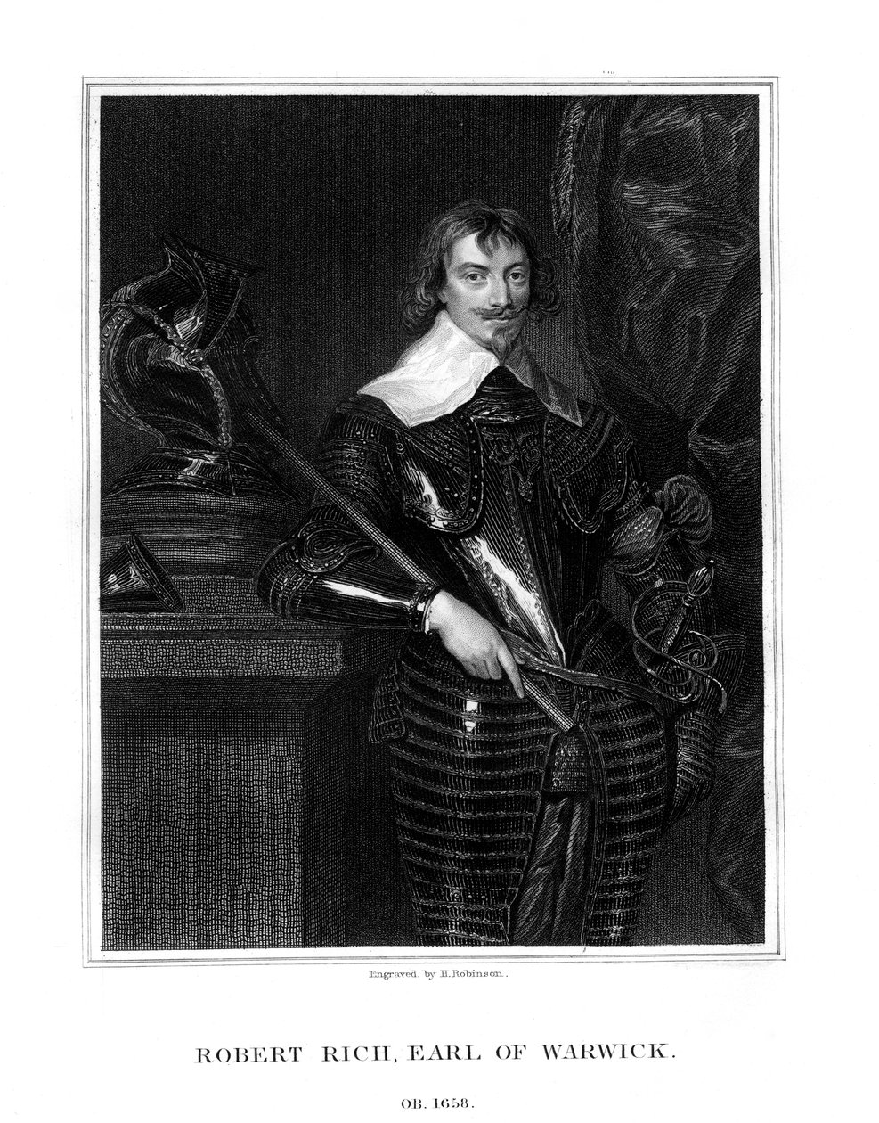 Robert Rich, 2° conte di Warwick, amministratore coloniale inglese, 1827 da H. Robinson