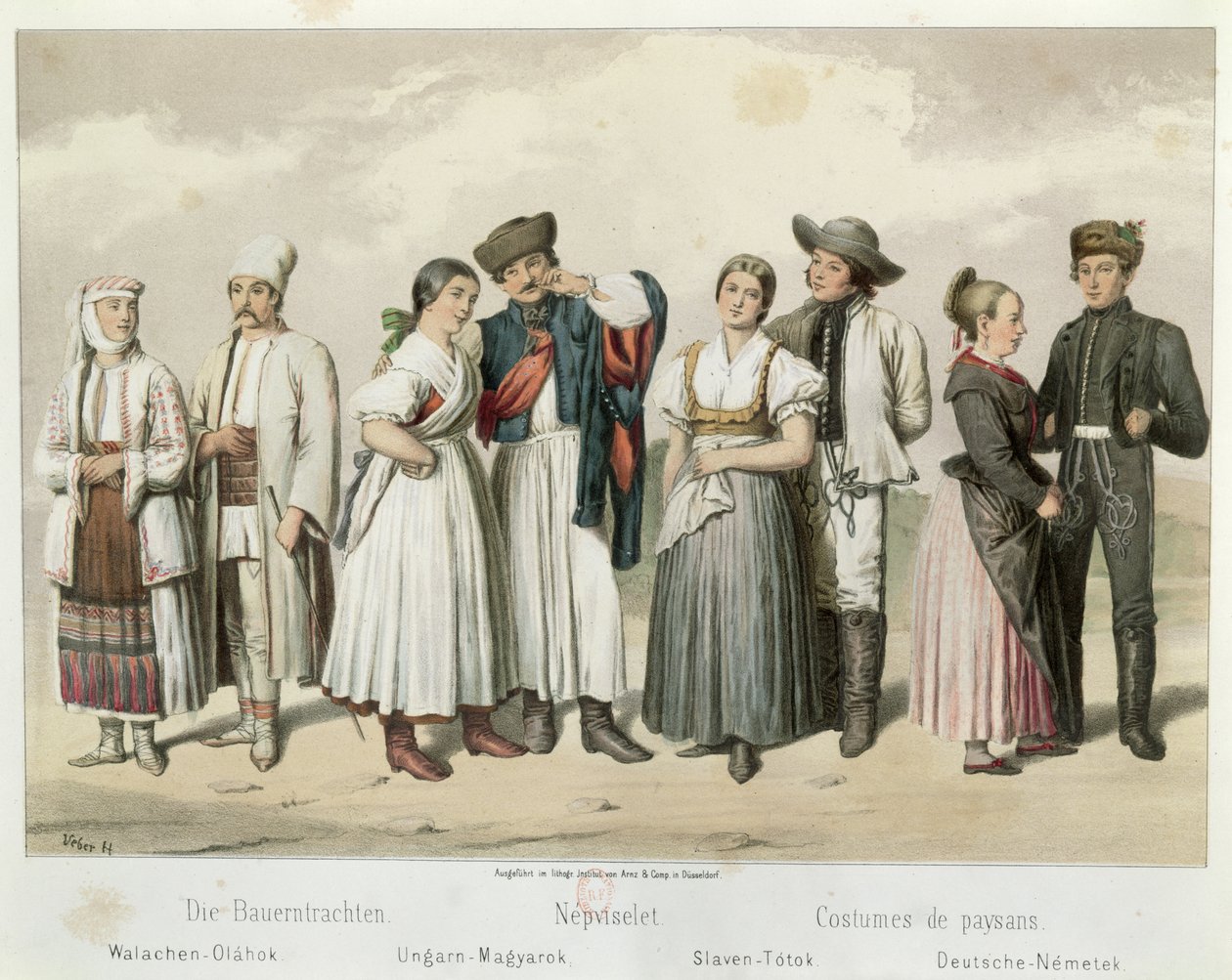 Costumi dei contadini da Romania, Ungheria, Slovacchia e Germania, da 