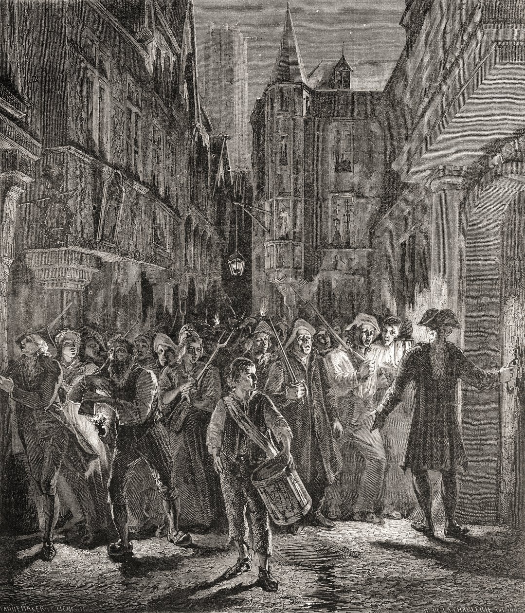 Parigi sorvegliata dal popolo, inciso da Pannemaker-Ligny da H. de la (after) Charlerie