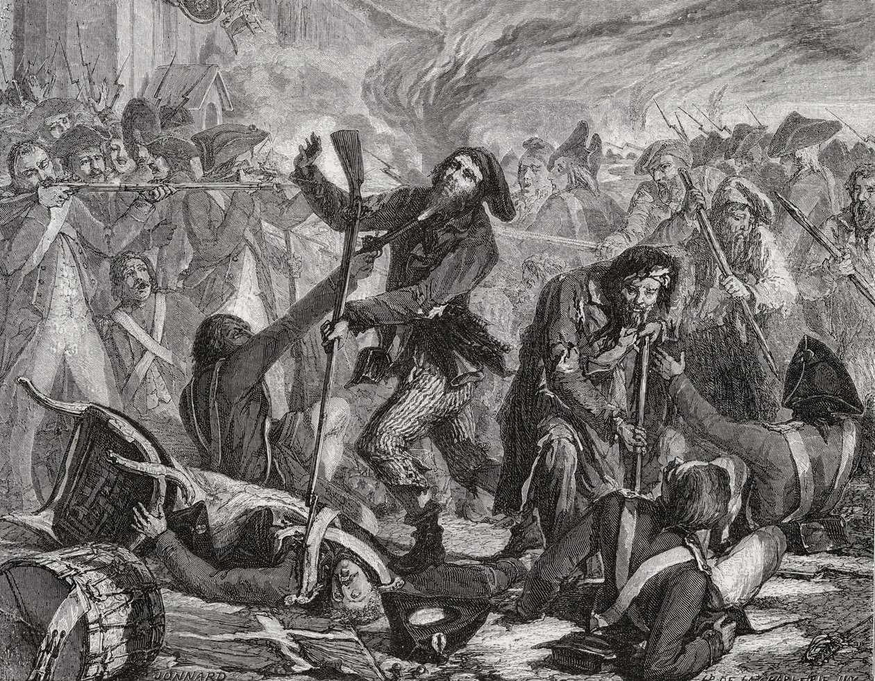 Il massacro della Guardia Svizzera, 10 agosto 1792 da H. de la Charlerie