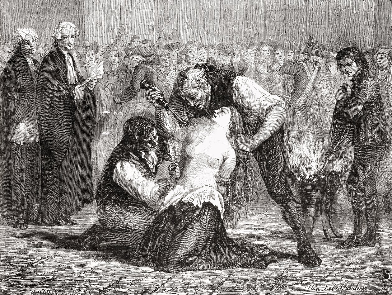 La tortura di Madame de la Motte, inciso da Meyer-Heine, da 